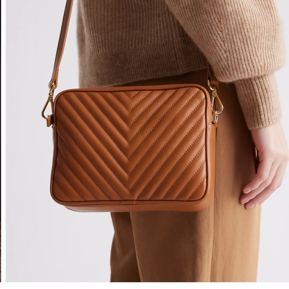Quince Italian Leather Quilted Crossbody Bag